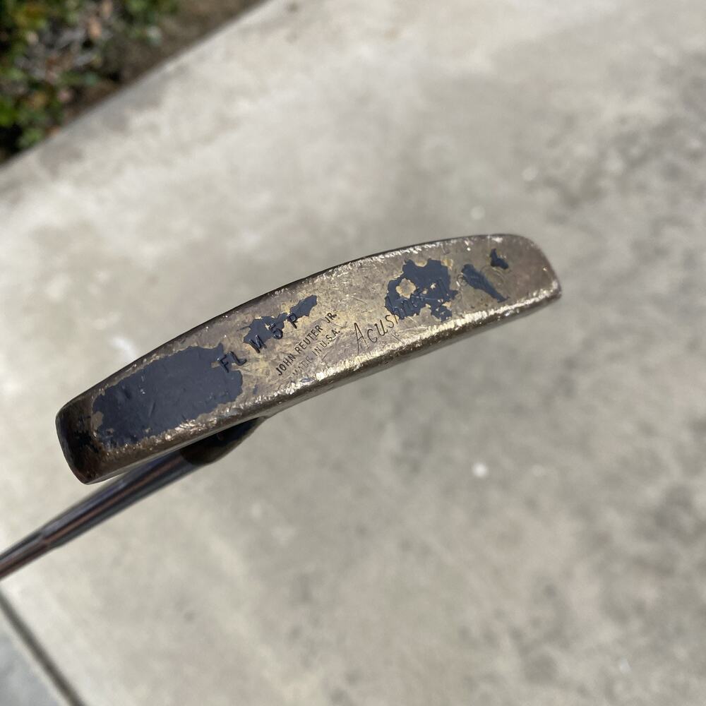 Vintage Early John Reuter Jr Acushnet Bullseye Brass Putter USA 1957 35” Long